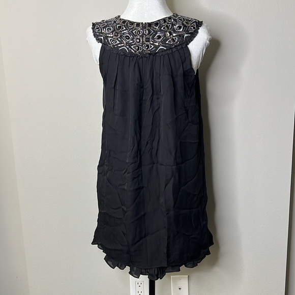 Alice + Olivia 100% Silk Trapeze Embellished Dress Black Size Small NWOT! - Picture 10 of 14
